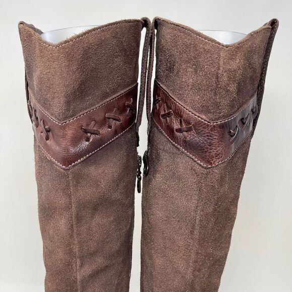 BED/STU Midge Cobbler Series Leather and Suede Distressed Western Riding Boots - Picture 3 of 16